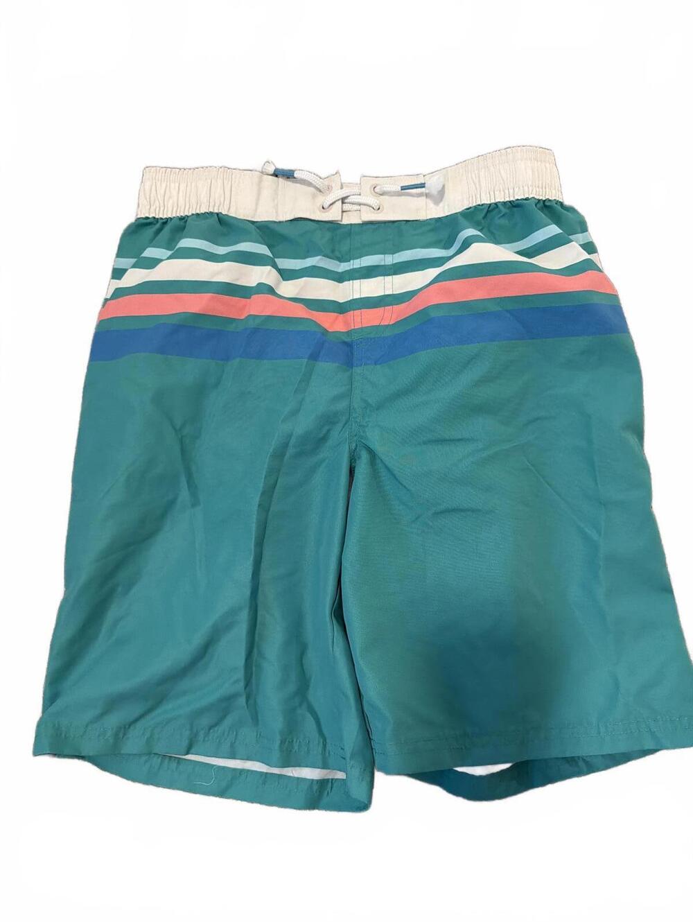 Boden Kids Swim Trunks 13-14Y - Blue Striped Swim Shorts